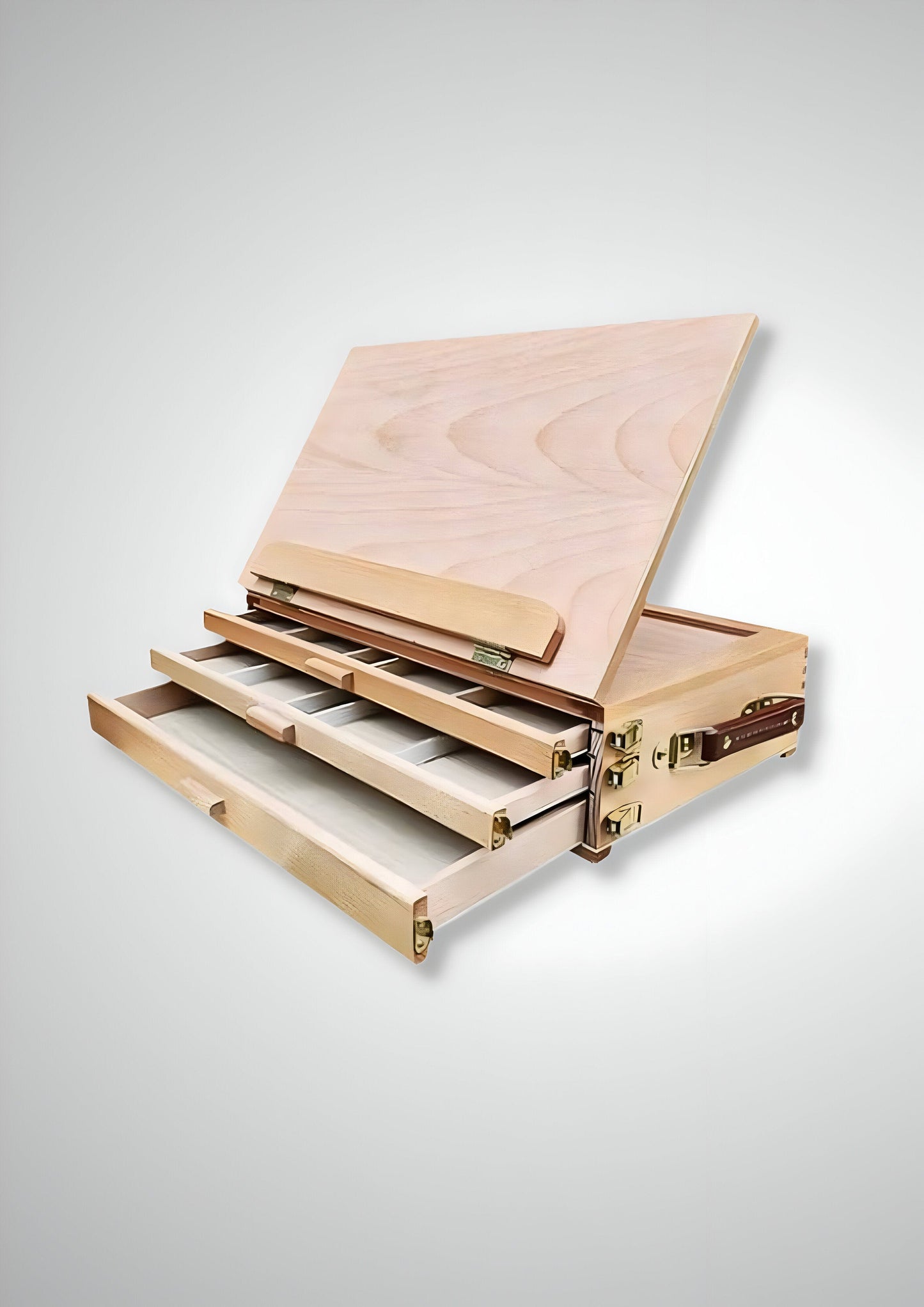 E Chevalet de table en bois avec tiroirs - (Bois clair) | L'allié idéal pour peinture, dessin et rangement d'artistes | Zaydra