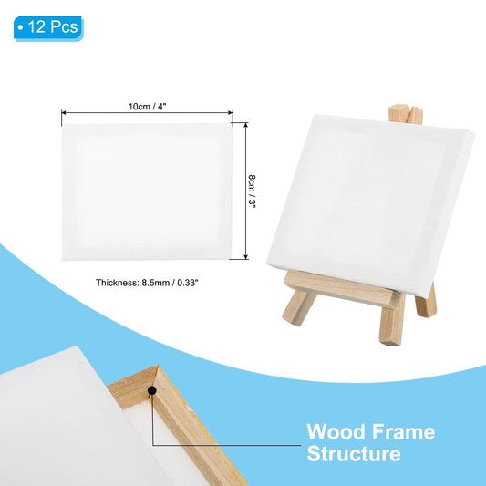 10x8cm 12Pcs Mini chevalets en bois - 10 cm de largeur, 8 cm de hauteur (lot de 12 pièces) | Compact, pratique et élégant pour vos créations | Zaydra